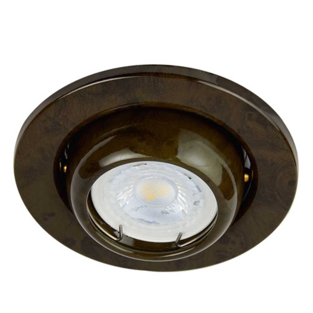 LÁMPARA EMPOTRABLE TECNOLITE ACARI COMPACTO 50W BASE GX5.3 MADERA