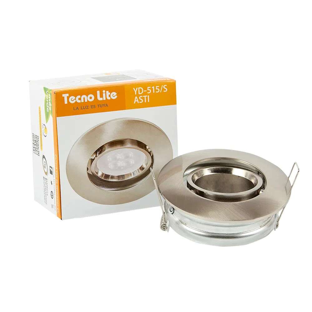 LÁMPARA DE INTERIOR EMPOTRABLE ASTI TECNOLITE POTENCIA MÁXIMA 50W BASE GX5.3 FOCO MR16 NO INCLUIDO SATINADO