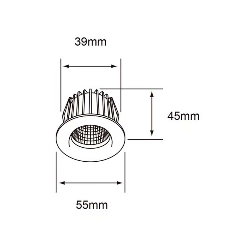 LAMPARA DE INTERIOR LED PARA EMPOTRAR 4 W LUZ CALIDA BRILLANTE YDCLED-305/B