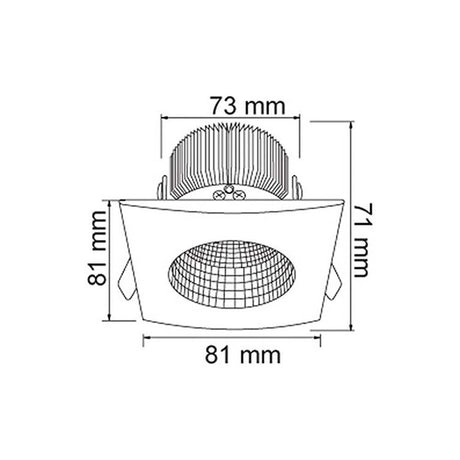 EMP. TECHO LED 7W. MV 100-240V. 3000K. 17 BLANCO CUADRADO 73MM BAMAKO I ***TECNOLITE HAE***
