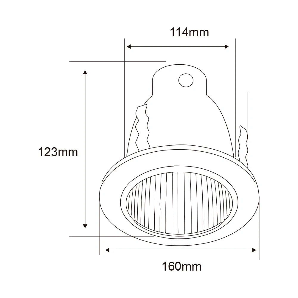 LAMPARA EMPOTRABLE DOWNLIGHT PARA BOTE INTEGRAL 12 CM POTENCIA MAX. 60 W BASE E27 NO INCLUYE FOCO YD-1200/ST