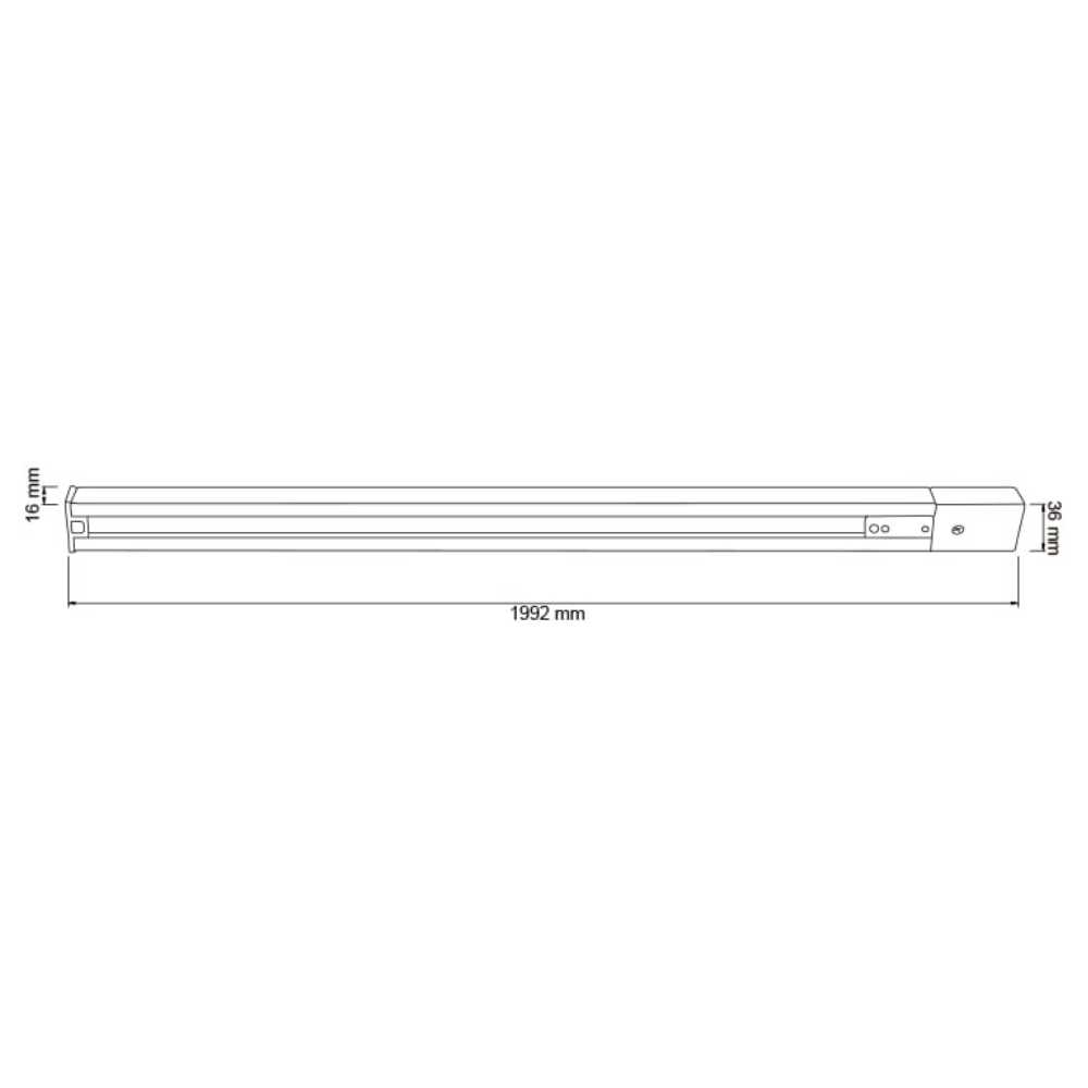 RIEL PARA LAMPARAS SPOT 2 METROS DE LONGITUD 3 HILOS / 1 FASE YS-200/N *** OFRECER R1005-100 ***