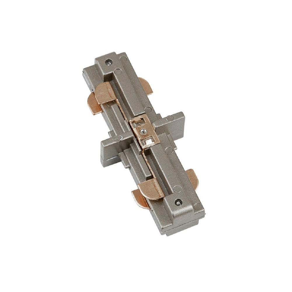 CONECTOR RECTO TECNOLITE PARA RIEL DE SPOT DE TRES HILOS SATINADO ***TECNOLITE HAE***