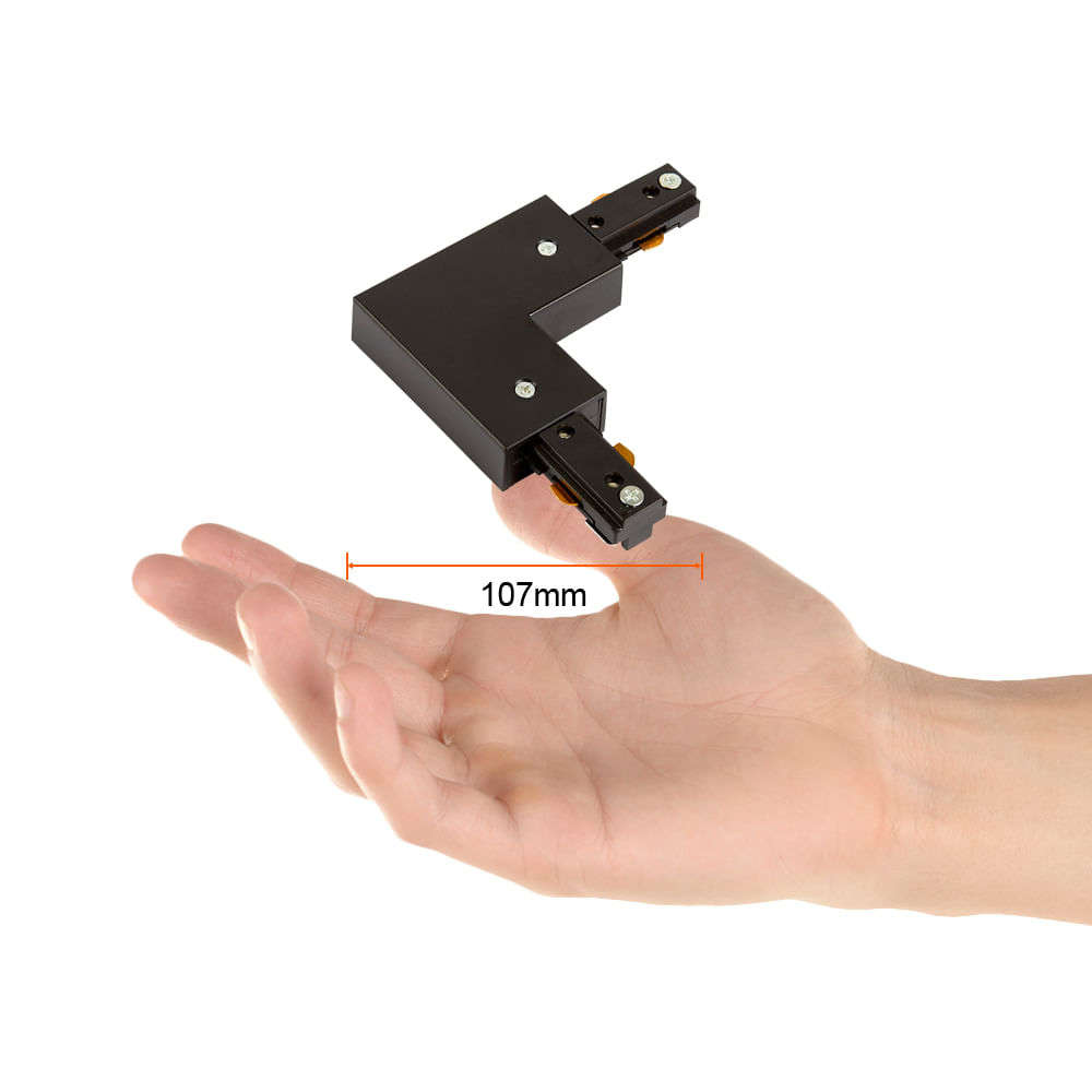 CONECTOR ESCUADRA PARA RIEL DE SPOT TECNOLITE CONECTOR L COLOR NEGRO 3 HILOS