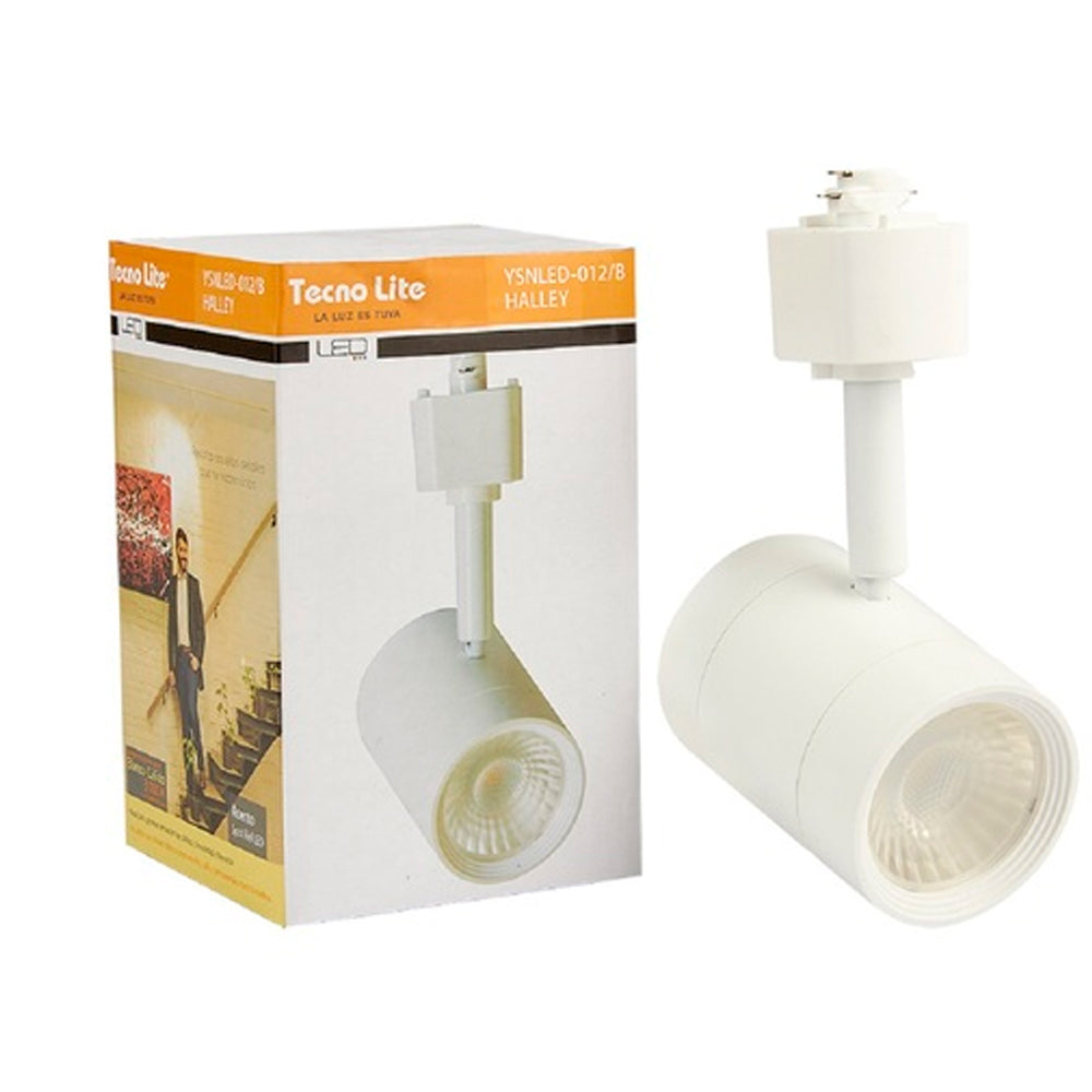 SPOT DE RIEL LED HALLEY TECNOLITE DIRIGIBLE 7.5W LUZ SUAVE CÁLIDA LED INTEGRADO BLANCO