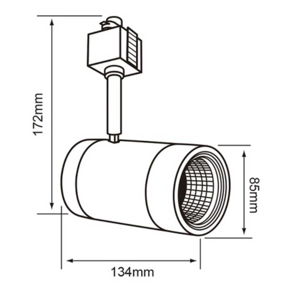 SPOT DE RIEL LED HALLEY I TECNOLITE DIRIGIBLE 14.5W LUZ SUAVE CÁLIDA LED INTEGRADO BLANCO