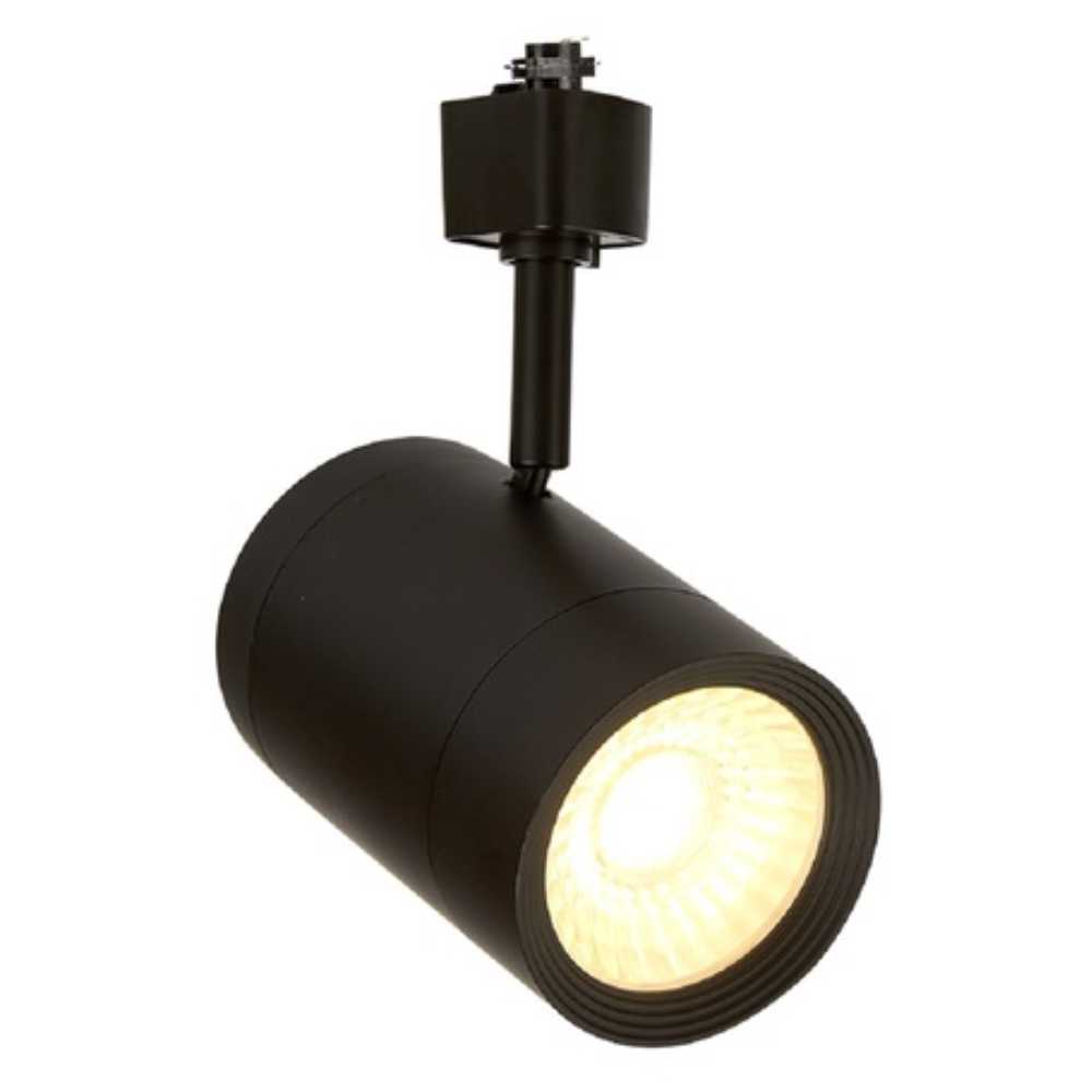 SPOT DE RIEL LED HALLEY I TECNOLITE DIRIGIBLE 14.5W LUZ SUAVE CÁLIDA LED INTEGRADO NEGRO