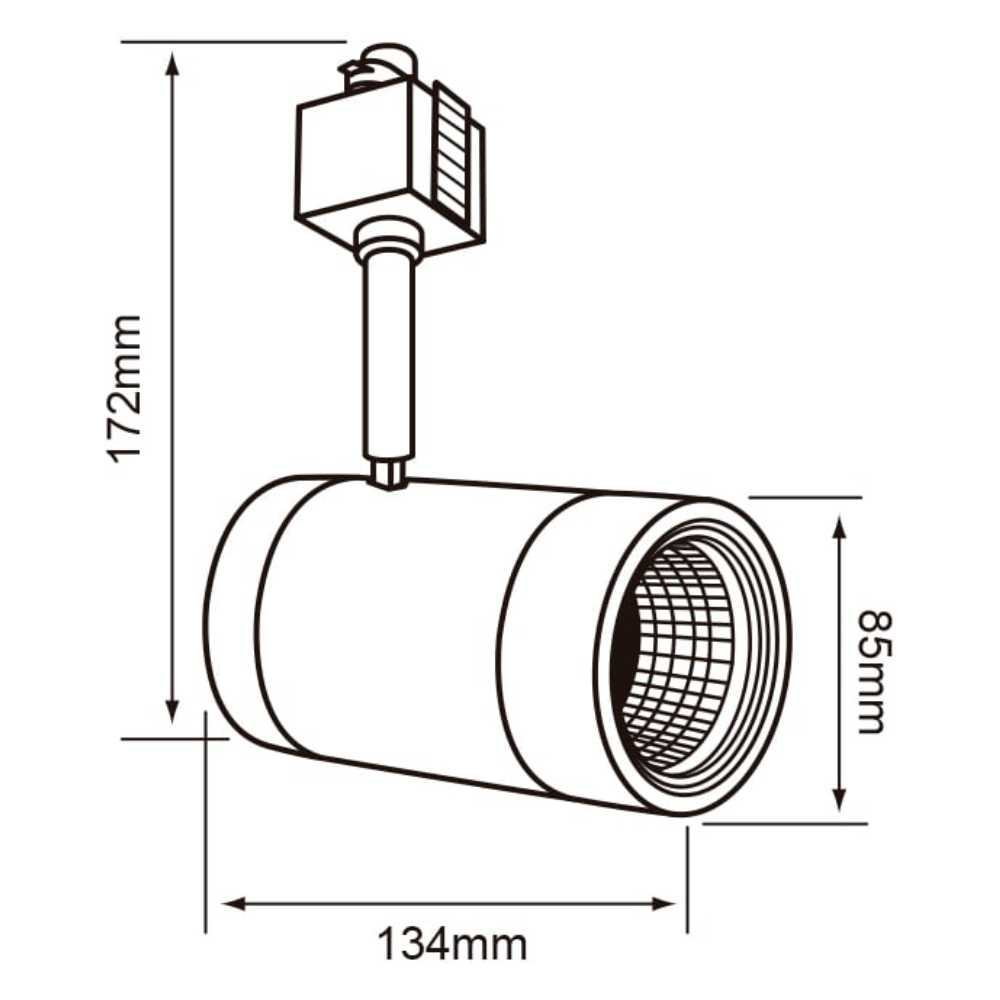 SPOT DE RIEL LED HALLEY I TECNOLITE DIRIGIBLE 14.5W LUZ SUAVE CÁLIDA LED INTEGRADO NEGRO