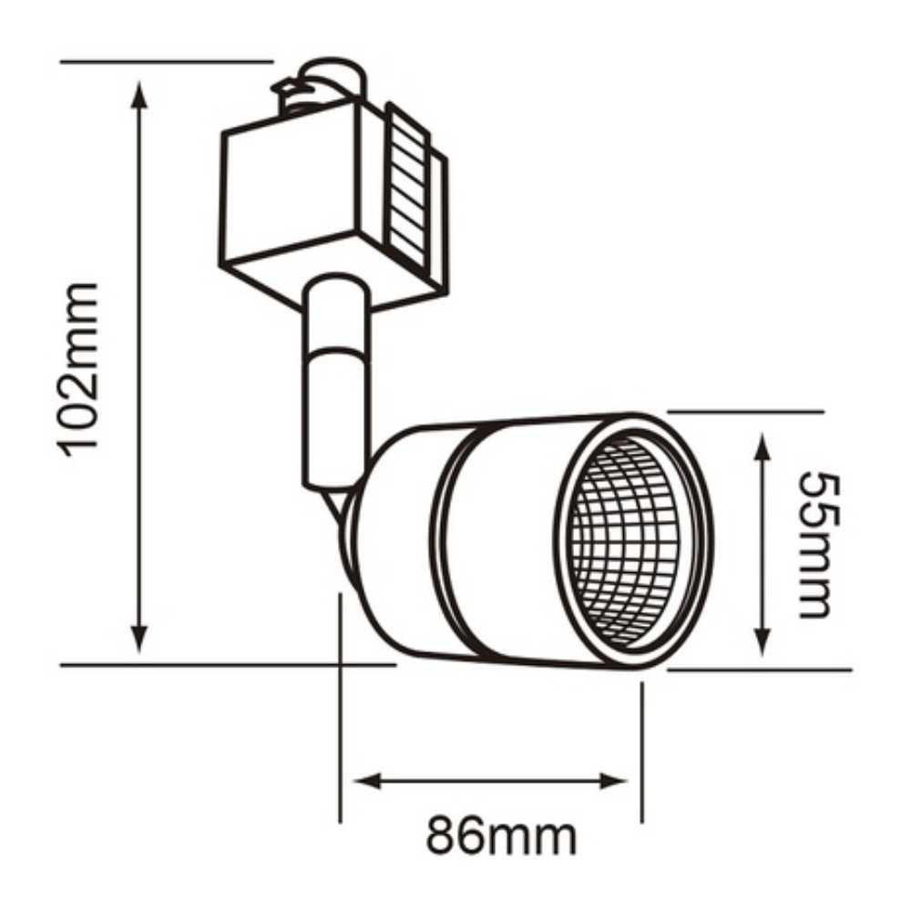LAMPARA SPOT DE RIEL LED DIRIGIBLE 12 W LUZ CALIDA BRILLANTE LED INTEGRADO YSNLED-367/B