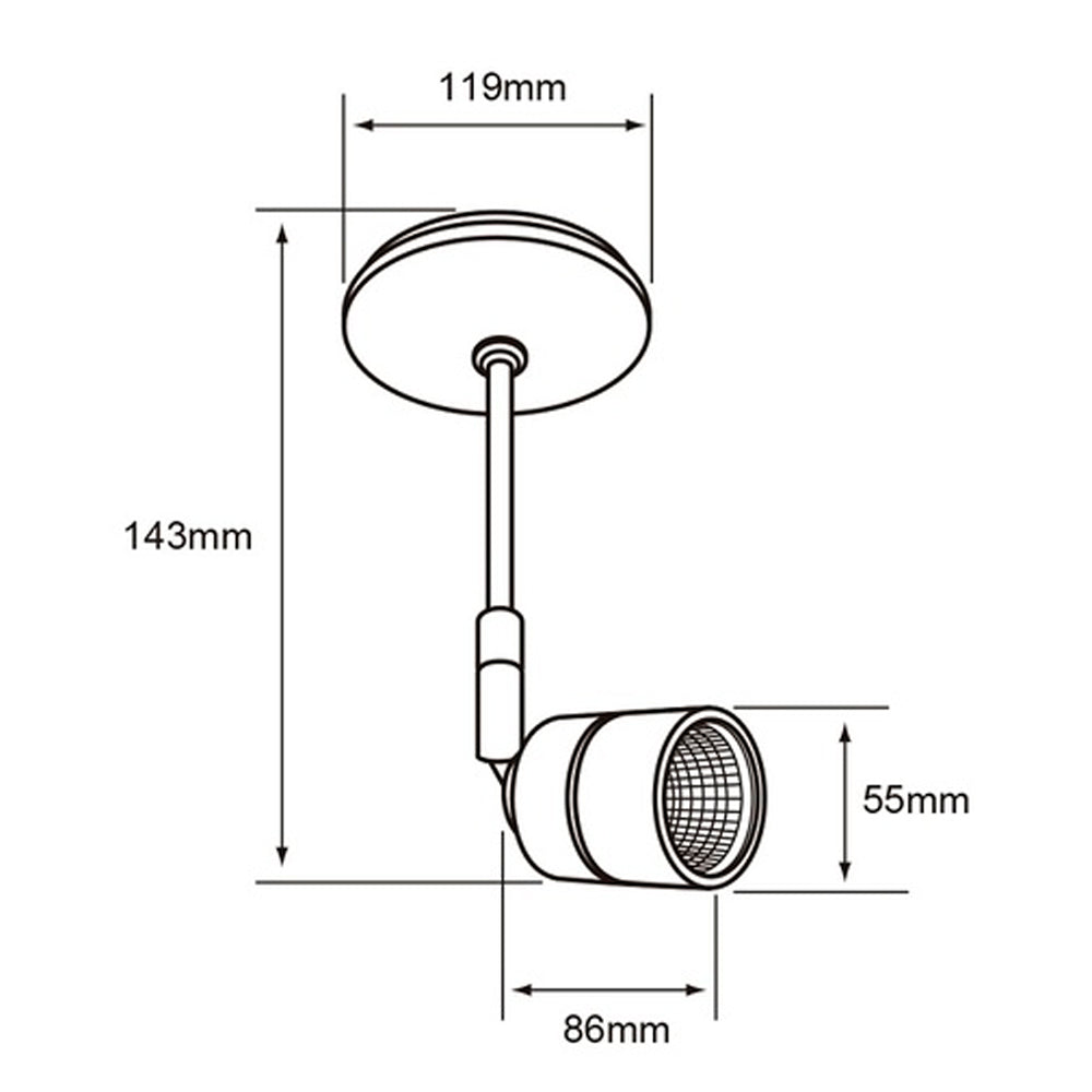 LÁMPARA DE INTERIOR LED TECNOLITE CAELUM SPOT DE SOBREPONER 12W LUZ SUAVE CÁLIDA BLANCO