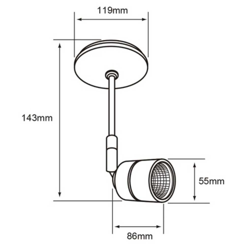 LÁMPARA DE INTERIOR LED TECNOLITE CAELUM SPOT DE SOBREPONER 12W LUZ SUAVE CÁLIDA NEGRO