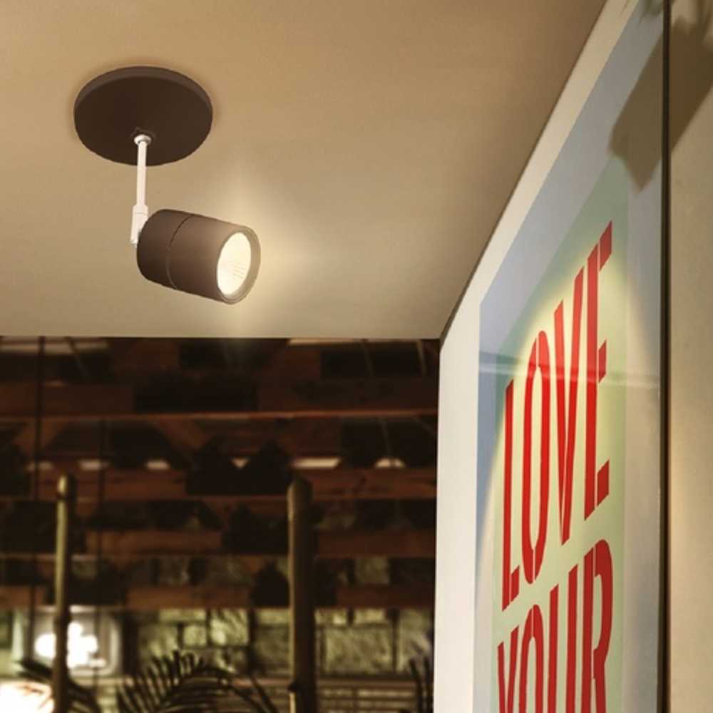 LÁMPARA DE INTERIOR LED TECNOLITE CAELUM SPOT DE SOBREPONER 12W LUZ SUAVE CÁLIDA NEGRO