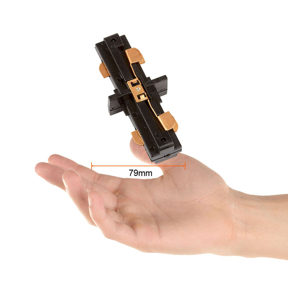 CONECTOR RECTO PARA RIEL DE SPOT COLOR NEGRO 3 HILOS