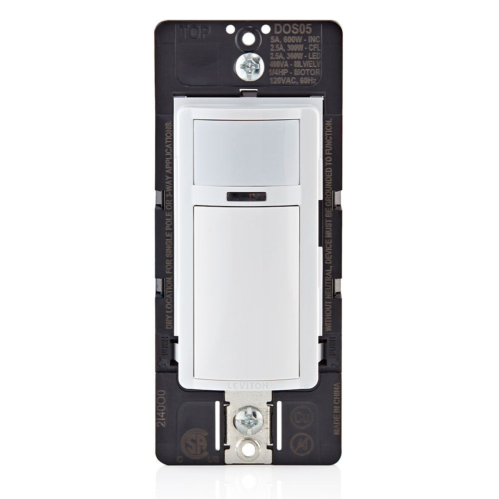 SENSOR DE PARED 180 3 VIAS INFRARROJO 500W/400VA 120V. SENCILLO BLANCO LEVITON