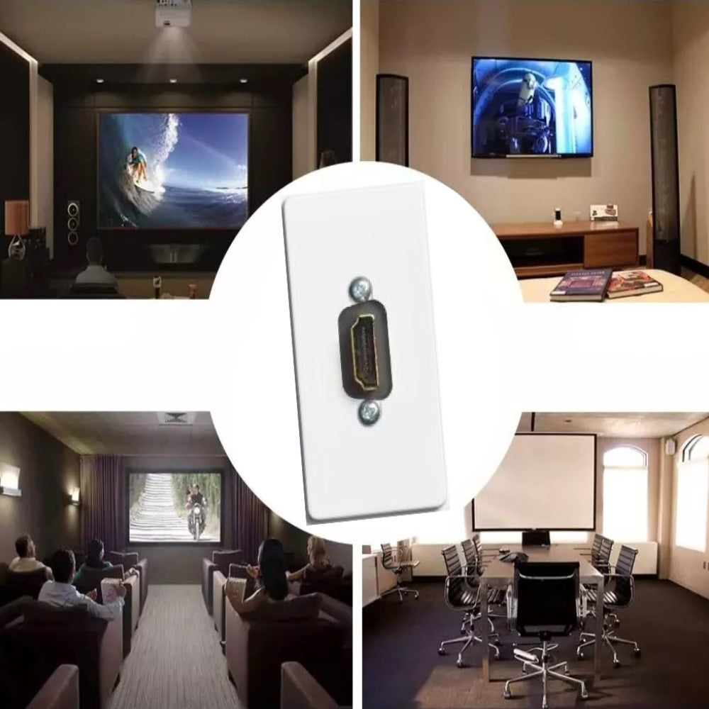 DECORA INSER PLACA DE PARED HDMI COLOR BLANCO.