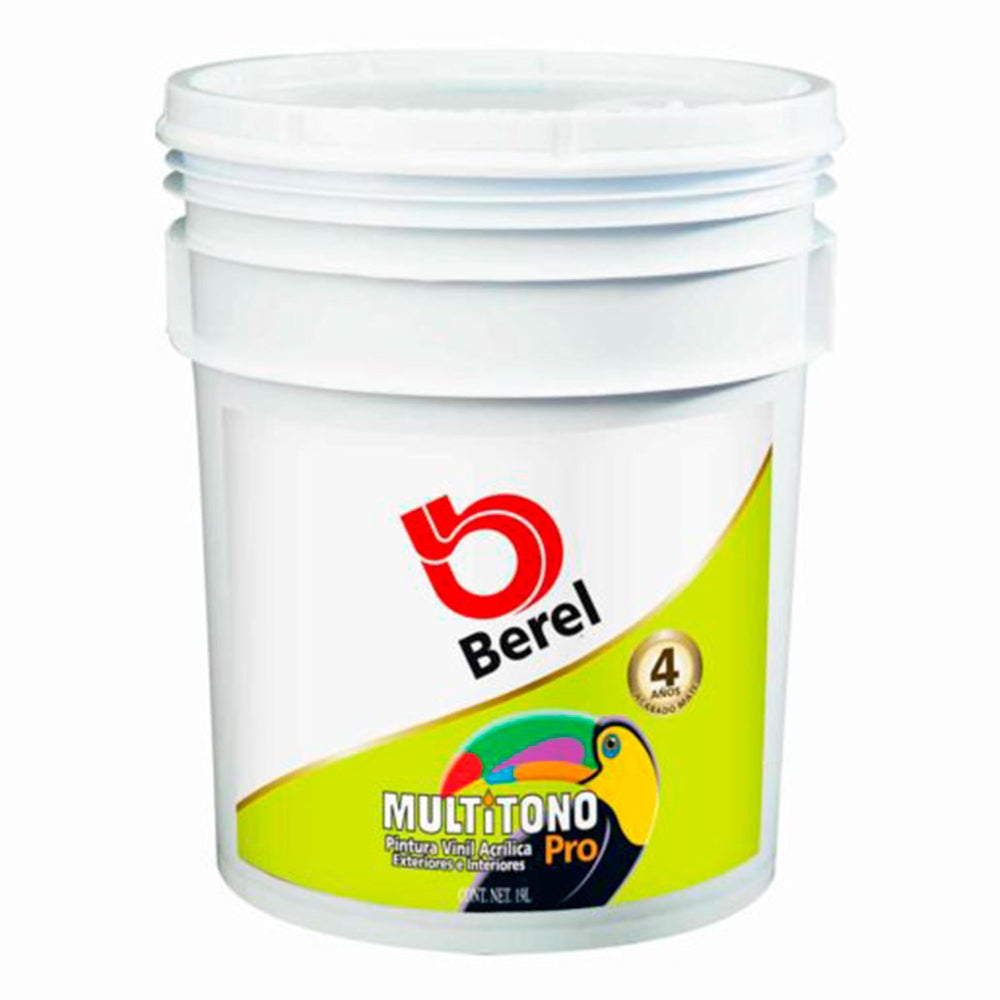 PINTURA VINIL-ACRILICA MULTITONO PRO 4 BLANCO SERIE 4700 P/INT/EXT BASE AGUA CUBETA 19LT
