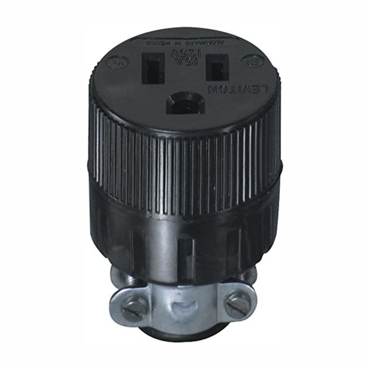 CONECTOR C/ABRAZADERA NEGRO RESIDENCIAL 2P-H3 15A/125V. 00617-000 LEVITON
