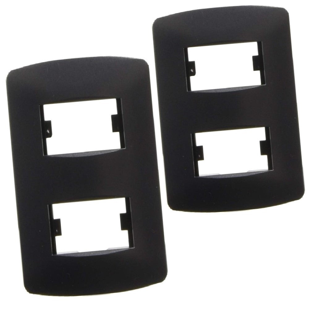 PLACA DOS MODULOS PULIDO GRAFITO LEVITON