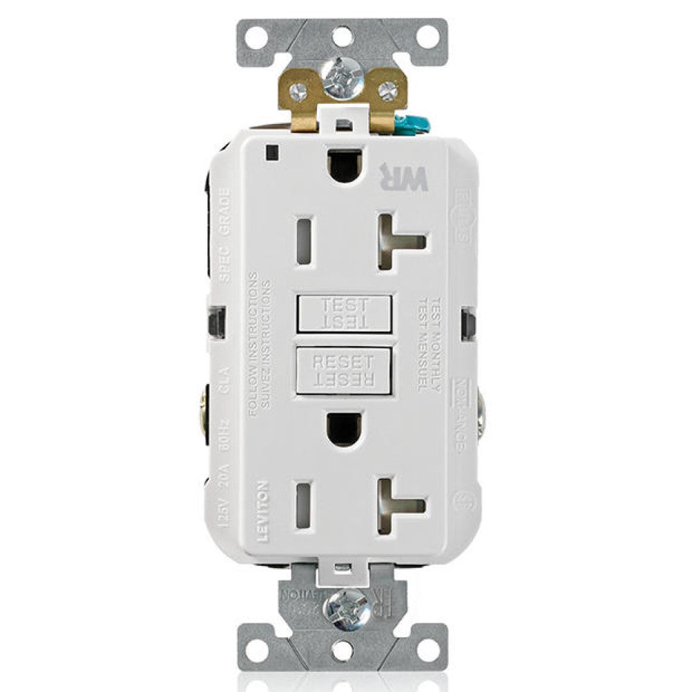 RECEPTACULO DUPLEX TR RESIS.AGUA 20A-125V GFCI SLIM BLANCO