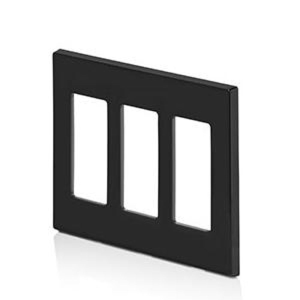 PLACA DECORA PLUS 3 UNIDADES NEGRA MCA LEVITON