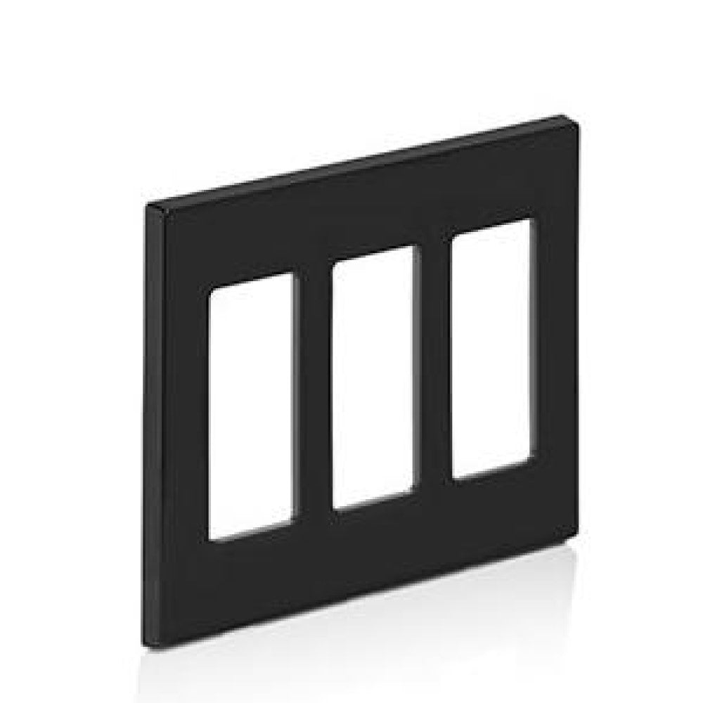 PLACA DECORA PLUS 3 UNIDADES NEGRA MCA LEVITON
