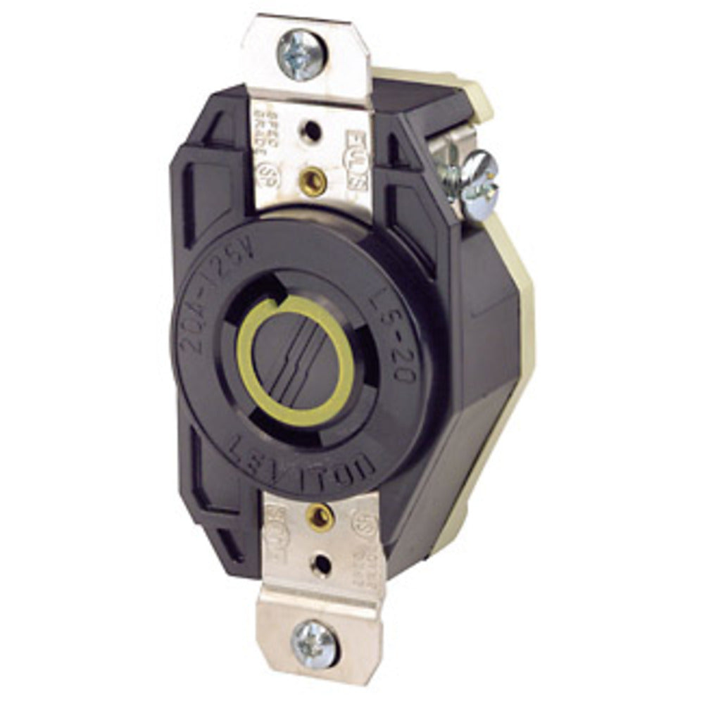 CONTACTO INDUSTRIAL FIJO MEDIA VUELTA 2P-3H 20A/125V. *** OFRECER R1K71 *** LEVITON