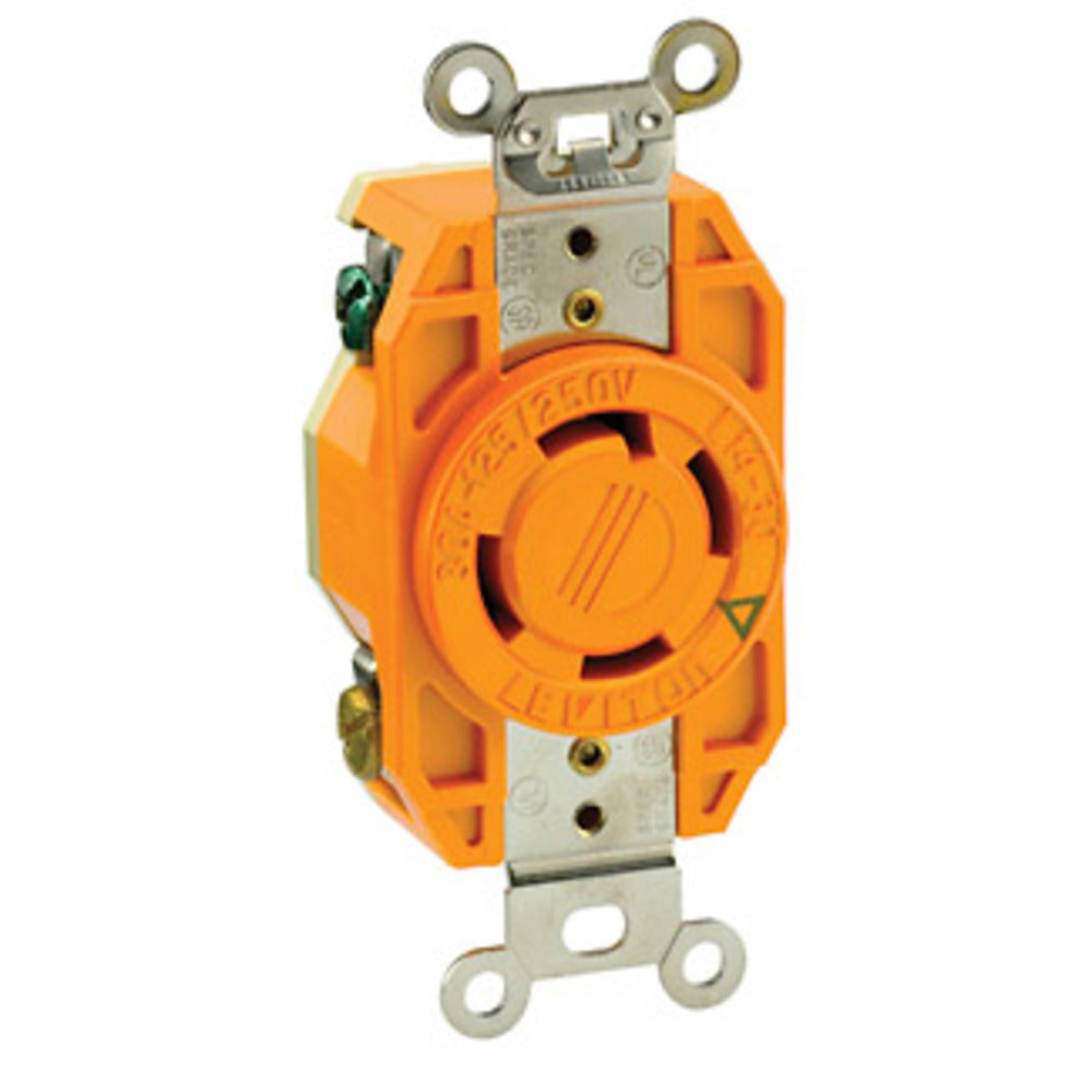 CONTACTO INDUSTRIAL FIJO TIERRA AISLADA 3P-4H 30A-125/250V. LEVITON *** OFRECER HBL2710 O L1430-R ***
