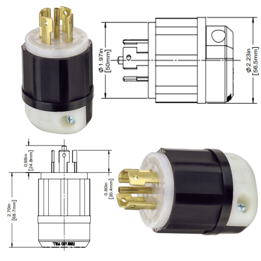 CLAVIJA DE MEDIA VUELTA 4P 5H 30A 277/480V 3F EN *** OFRECER HBL2821 ***