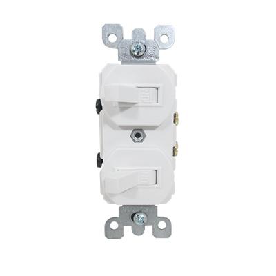 APAGADOR DOBLE PALANCA 15A/277V. BLANCO 05224-02W LEVITON
