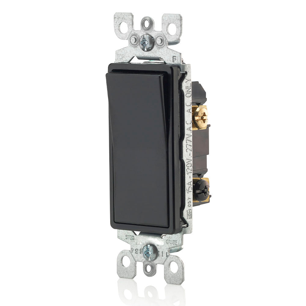 APAGADOR ESCALERA RESIDENCIAL CONEXION A TIERRA DECORA 120-277V 15A NEGRO