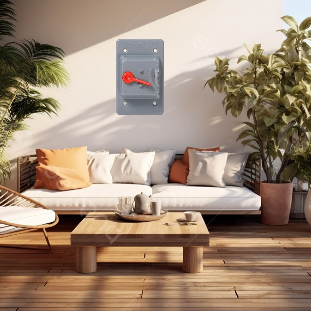 PLACA PLASTICA PARA INTEMPERIE PARA INTERRUPTOR DE PALANCA MONTAJE VERTICAL  0WP1S-0GY