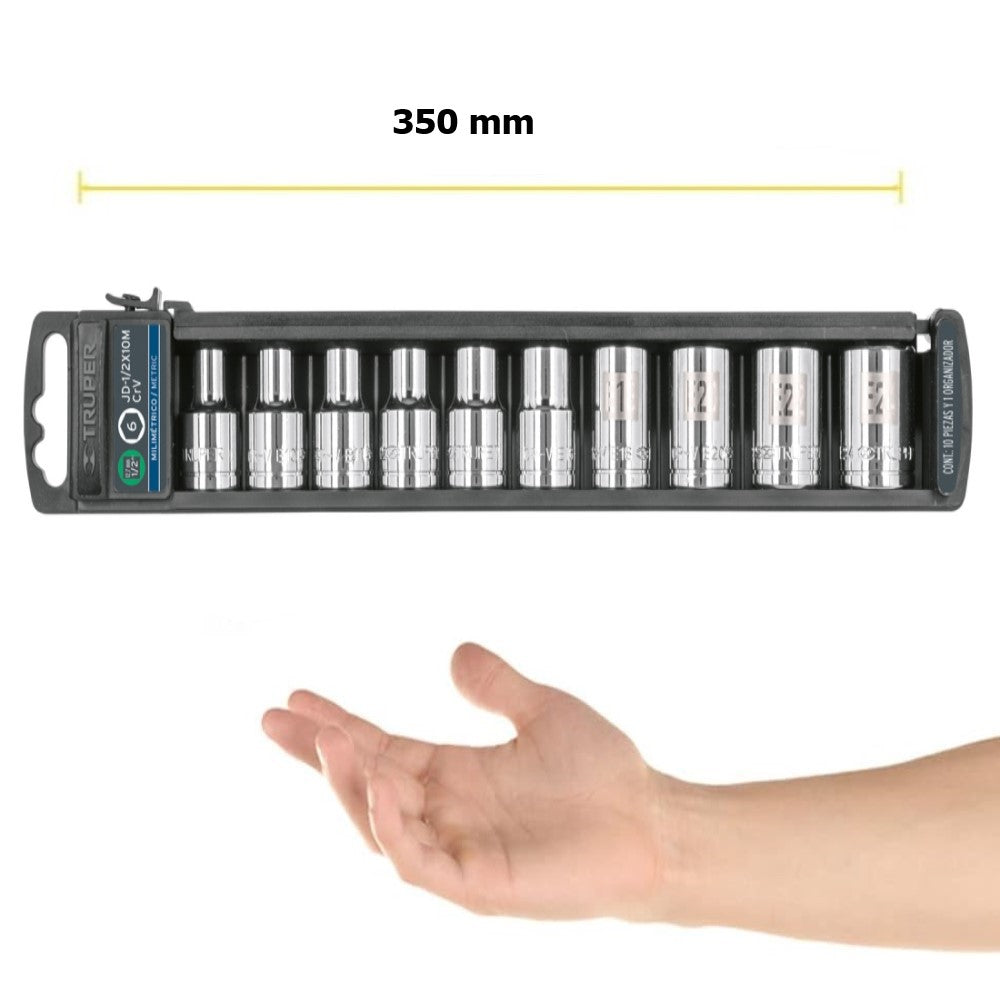 JUEGO DE 10 DADOS CUADRO 1/2" TORX