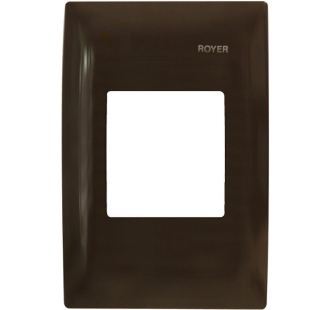 PLACA 2 MODULOS JUNTOS P/TIMBRE ELECTRONICO COLOR CHOCOLATE ROYER 100