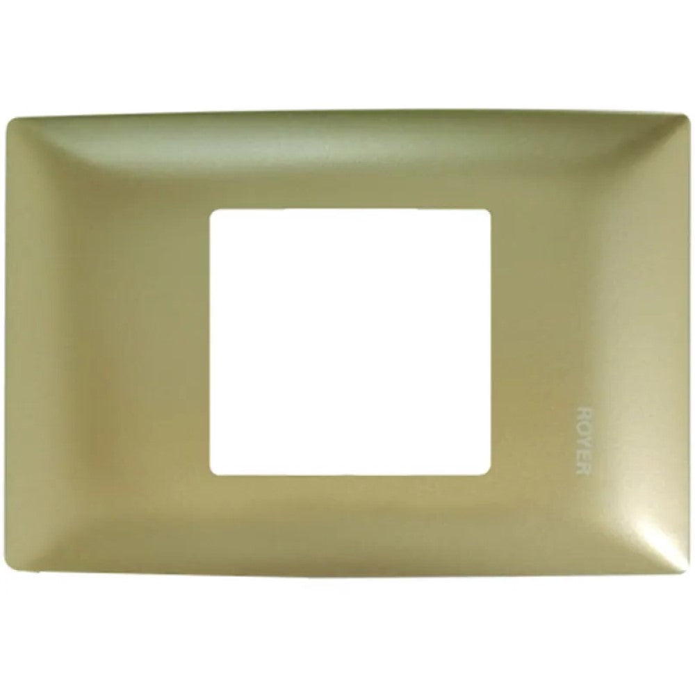 PLACA 2 MODULOS JUNTOS P/TIMBRE ELECTRONICO COLOR CHAMPANGE ROYER 100