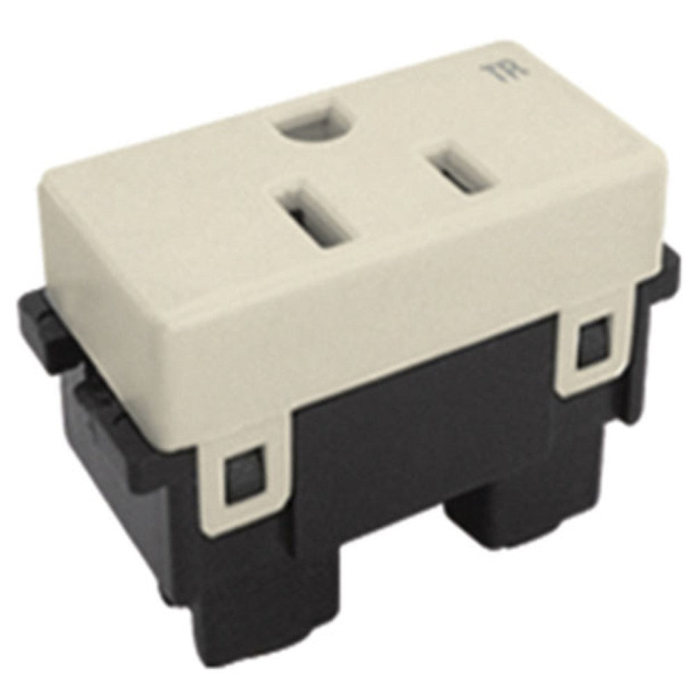 RECEPTACULO H SENCILLO 2P+T 15A/127VCA. MARFIL ROYER 100