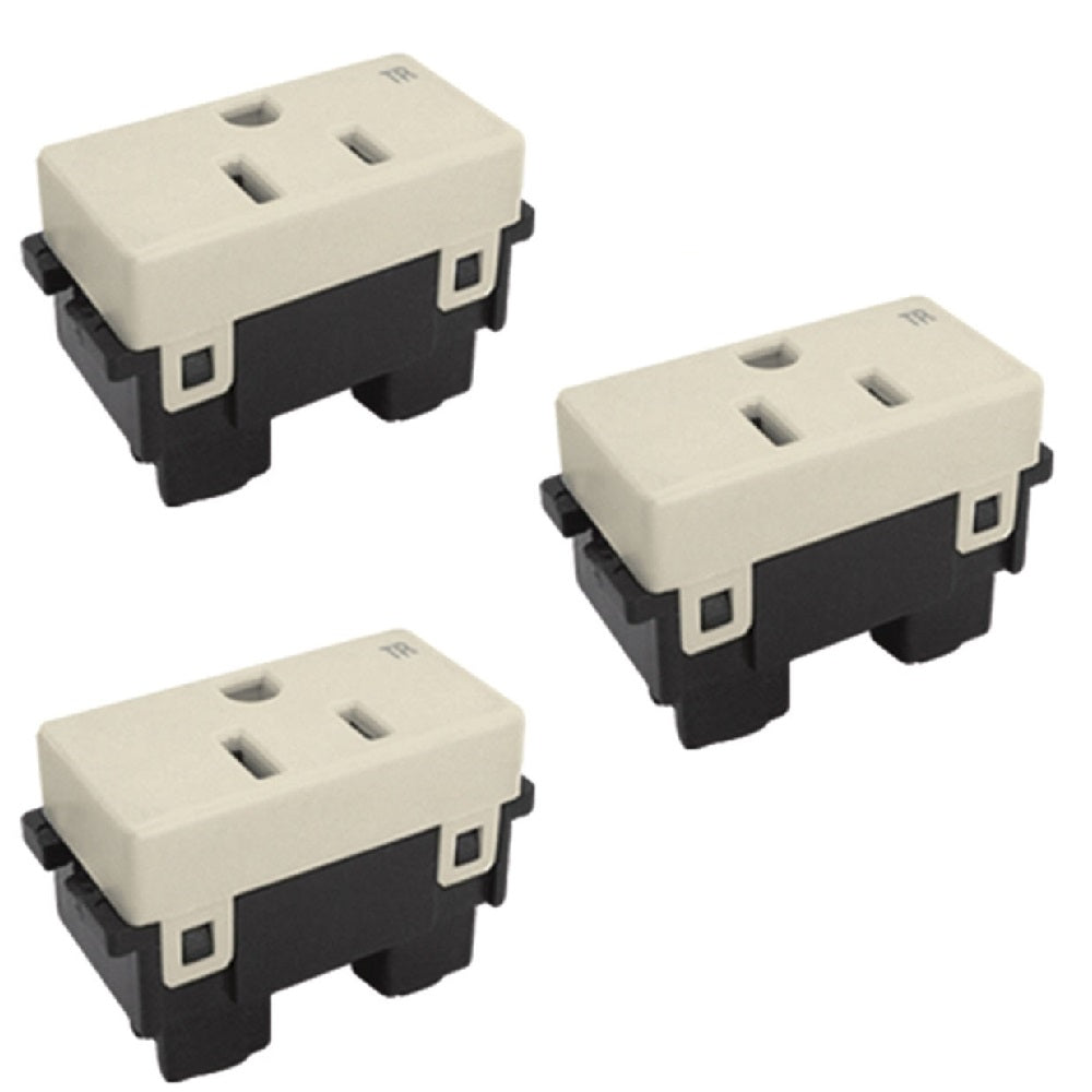 RECEPTACULO H SENCILLO 2P+T 15A/127VCA. MARFIL ROYER 100