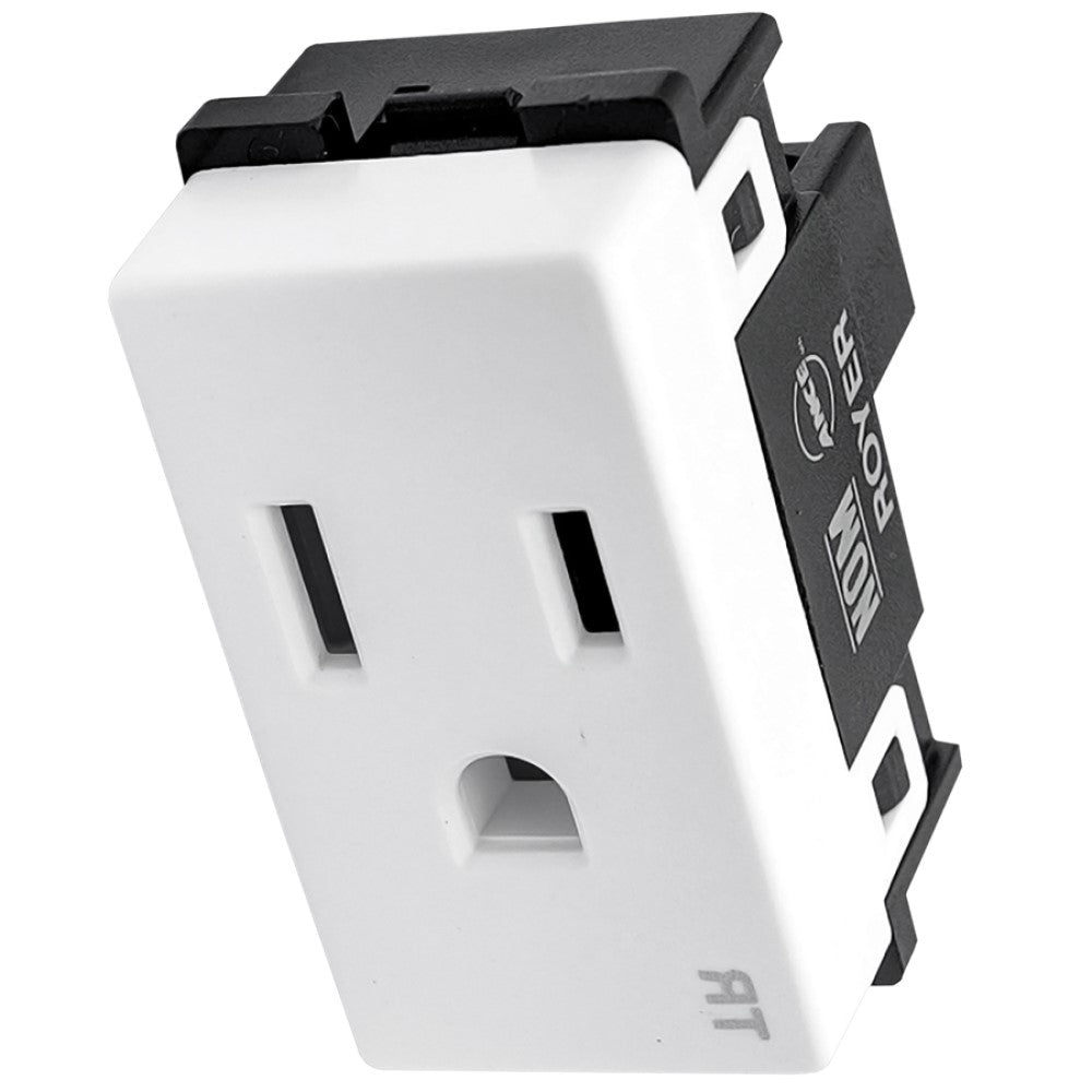 RECEPTACULO V SENCILLO 2P+T 15A/127VCA. 100-6249W ROYER 100