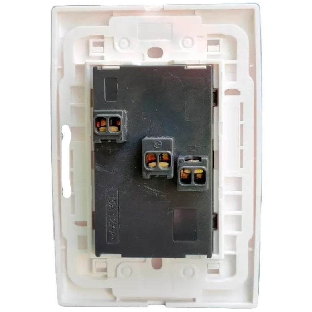 PLACA 3 MODULO CON RECEPTACULO DUPLEX 100-6288VP ROYER 100