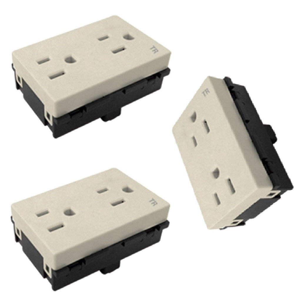 RECEPTACULO DUPLEX 2P+T 15A/127VCA. MARFIL ROYER 100