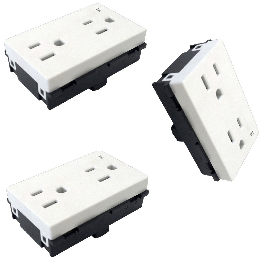 RECEPTACULO DUPLEX 2P+T 15A/127VCA. 100-6288W ROYER 100