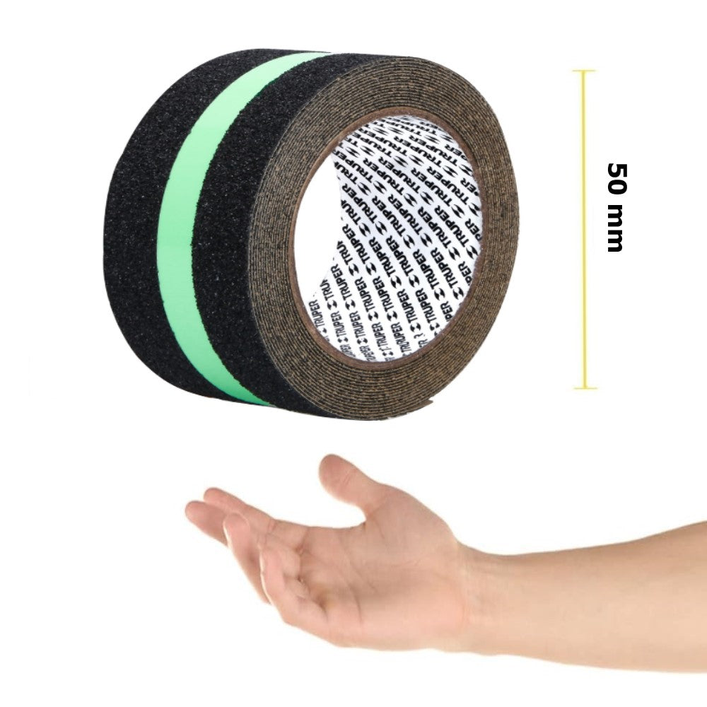 ROLLO DE 5M CINTA ANTIDERRAPANTE FOTOLUMINICA 50MM ABRASIVO