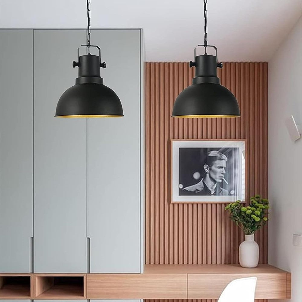 LUMINARIO COLGANTE CAMPANA 60W NEGRO BASE E26/E27 TECNOLITE