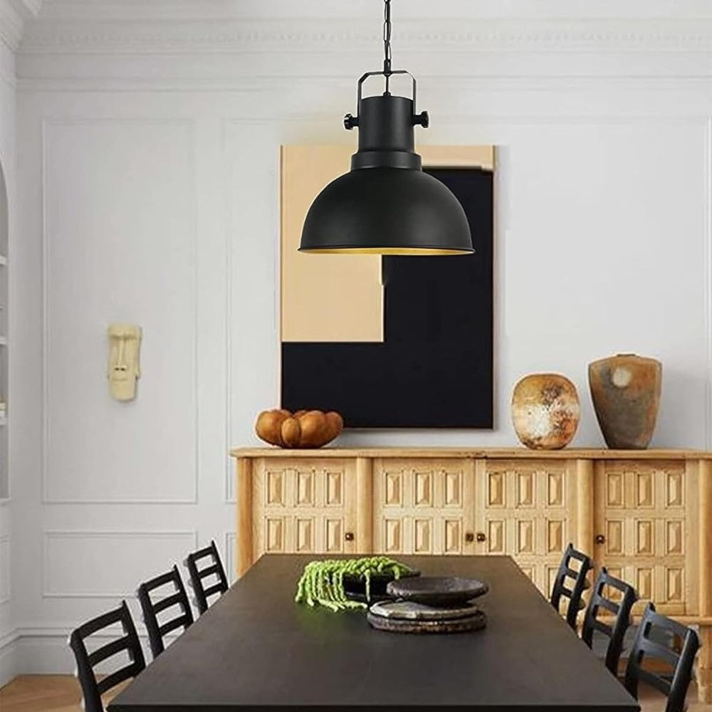 LUMINARIO COLGANTE CAMPANA 60W NEGRO BASE E26/E27 TECNOLITE