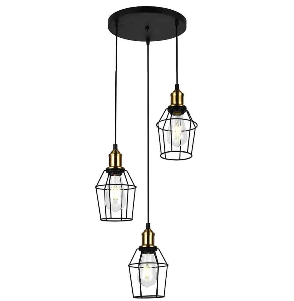 LUMINARIA COLGANTE COLOR NEGRO/COBRE 3 X 60 W LUME TECNOLITE HOME