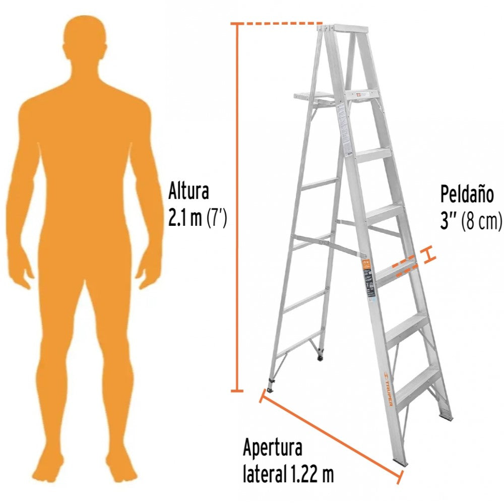 ESCALERA TIPO TIJERA 100% ALUMINIO 6 PELDAÑOS *** OFRECER 16744 ***