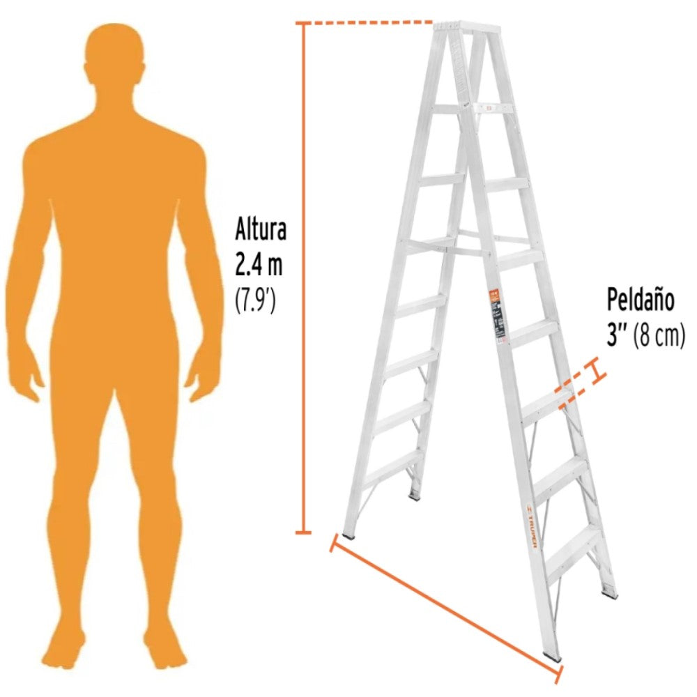 ESCALERA DE TIJERA DOBLE TIPO II 7 ESCALONES TRUPER