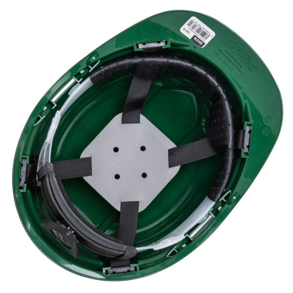 CASCO SEGURIDAD VERDE ALA ANCHA AJUSTE MATRACA CAS-VX 10572 TRUPER