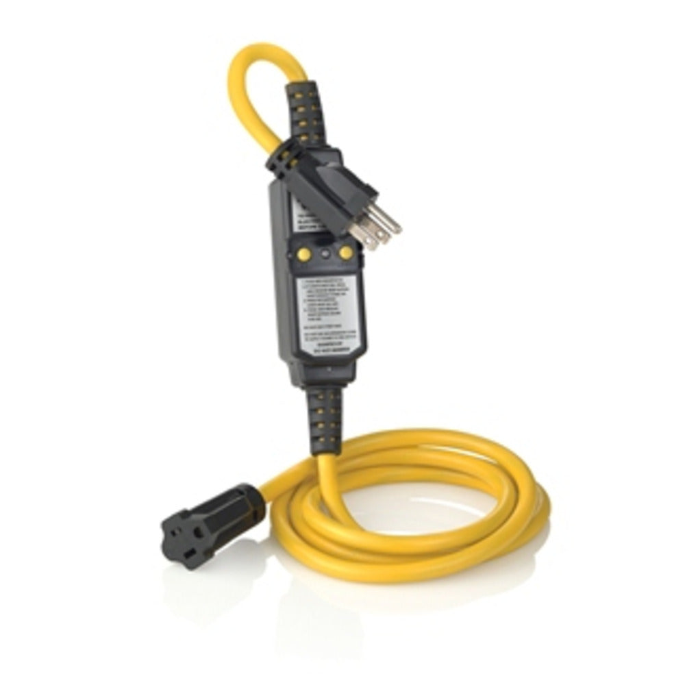 EXTENSION  ICFT CON CABLE DE 6PIES C/ INTERR.15A COLOR AMARILLA MCA LEVITON