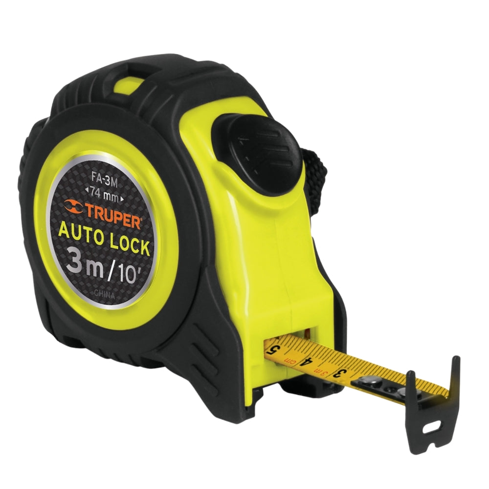 FLEXOMETRO AUTO LOCK 3 M CINTA 16 MM MCA TRUPER CONSTRUCCION