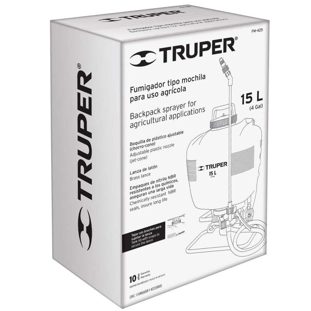 FUMIGADOR DE 5L MANUAL DE MOCHILA FM-425 MARCA TRUPER